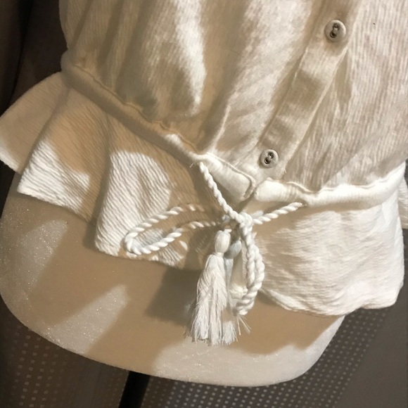 NWT Boho Topshop Vanilla Crochet Belted Crop Top - Picture 5 of 8